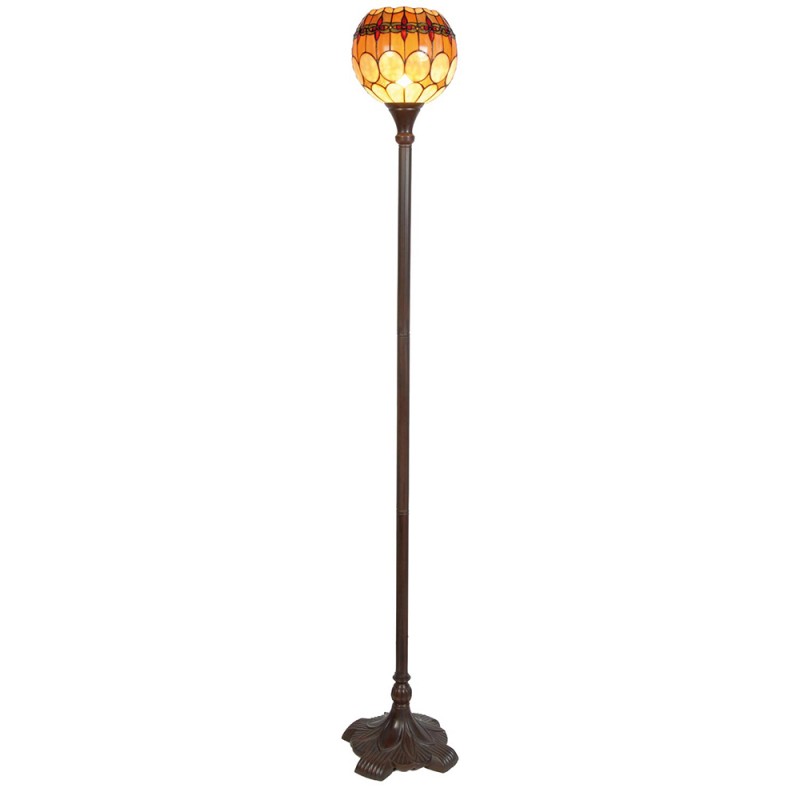 5LL-5316 Tiffany Vloerlamp Bruin, Geel ø 27*184 cm E27/max 1*60W ø 27*184 cm E27/max 1*60W Bruin | 5LL-5316 | Clayre & Ee