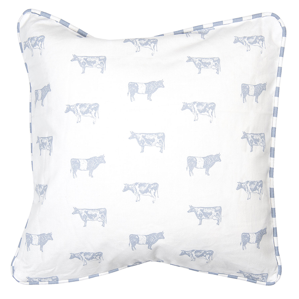 Clayre & Eef   | Kussenhoes Blauw 40x40 cm | LWC21BL