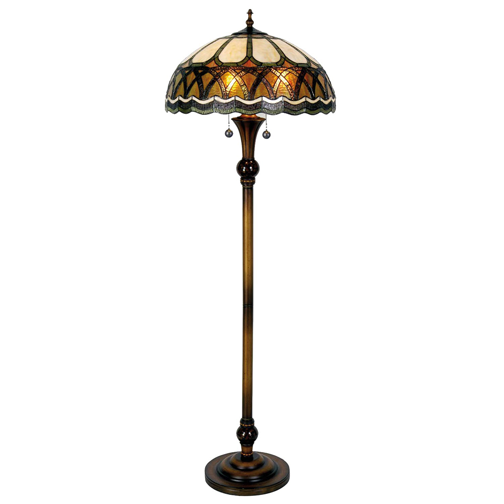 Clayre & Eef   | Tiffany Vloerlamp Bruin, Beige ø 56x164 cm E27/max 3x60W | 5LL-5449