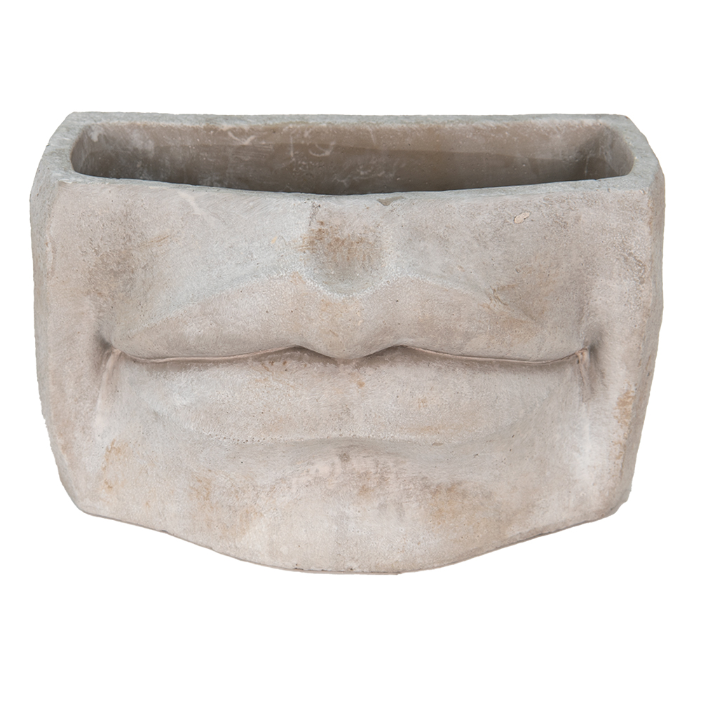 Clayre & Eef   | Bloempot Binnen Mond Grijs 26x16x16 cm | 6TE0389L