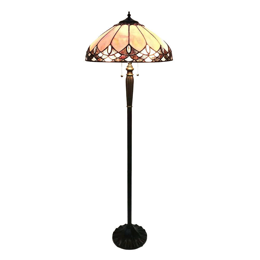 Clayre & Eef   | Tiffany Vloerlamp Beige, Bruin ø 50x157 cm E27/max 2x60W | 5LL-6171