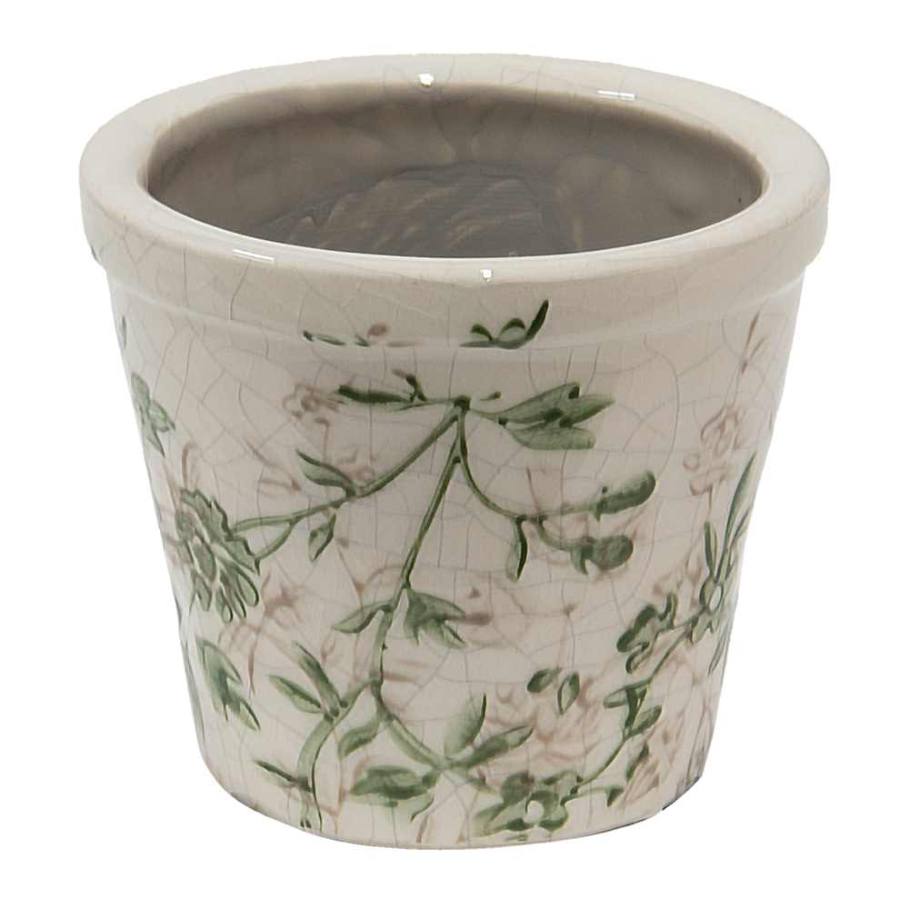 Clayre & Eef   | Bloempot Binnen Groen Beige ø 8x7 cm | 6CE1457XS