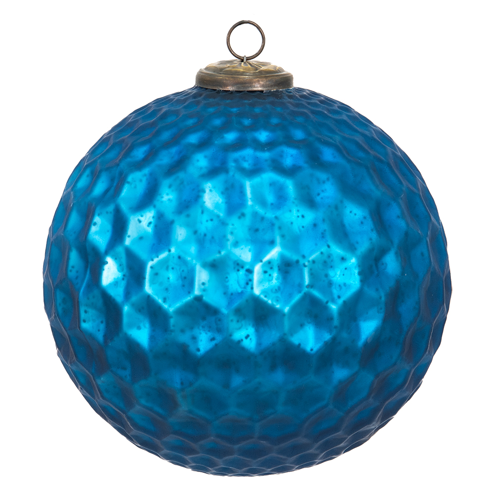 Clayre & Eef   | Kerstbal XL Blauw ø 25x25 cm | 6GL3733