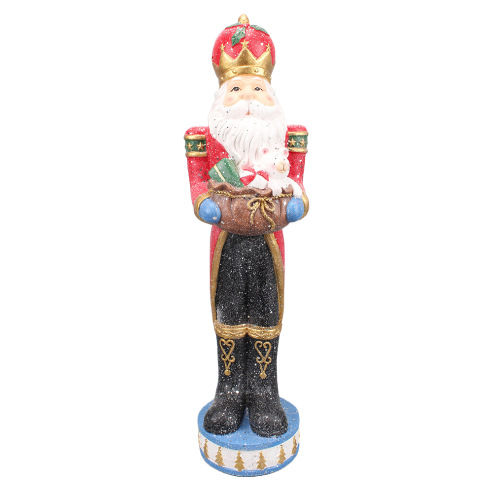 Clayre & Eef   | Kerstdecoratie Beeld Kerstman Blauw 22x21x82 cm | 5PR0089