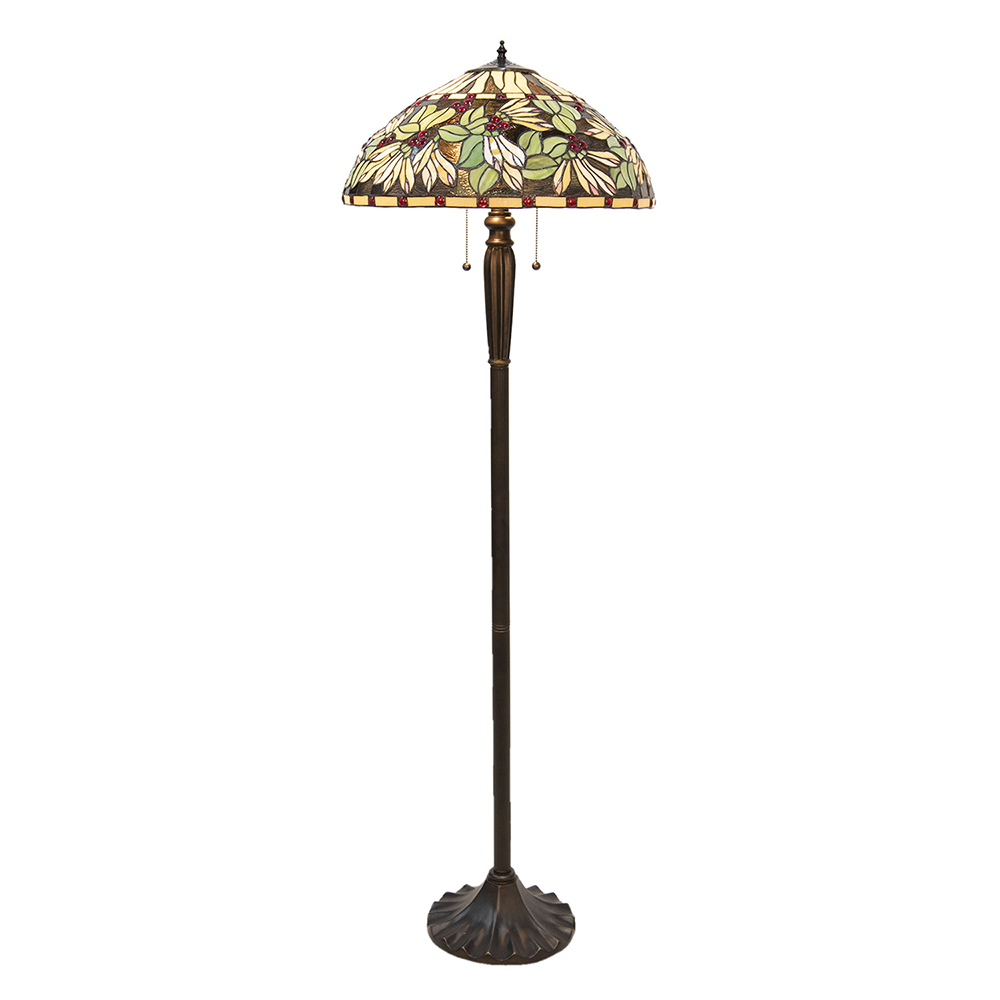 Clayre & Eef   | Tiffany Vloerlamp Bruin Beige ø 51x157 cm E27/max 2x60W | 5LL-5990