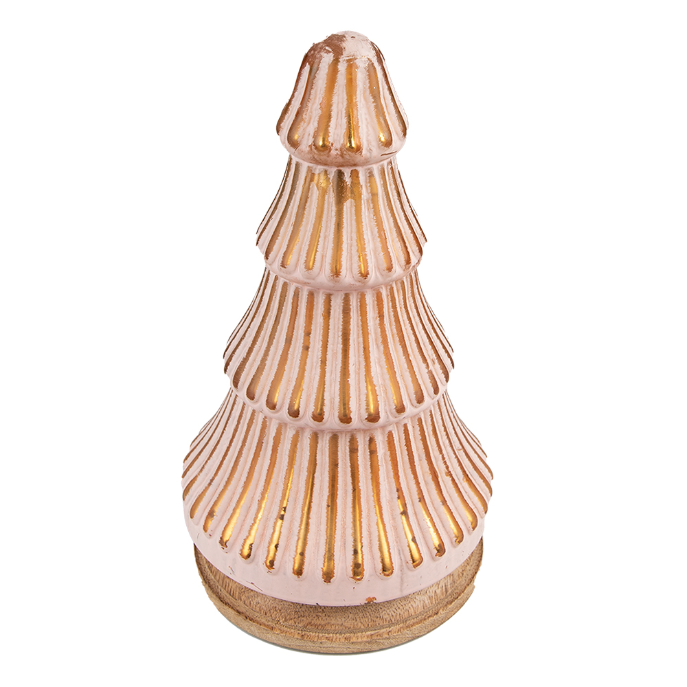 Clayre & Eef   | Kerstdecoratie Kerstboom Roze ø 13x24 cm | 65121