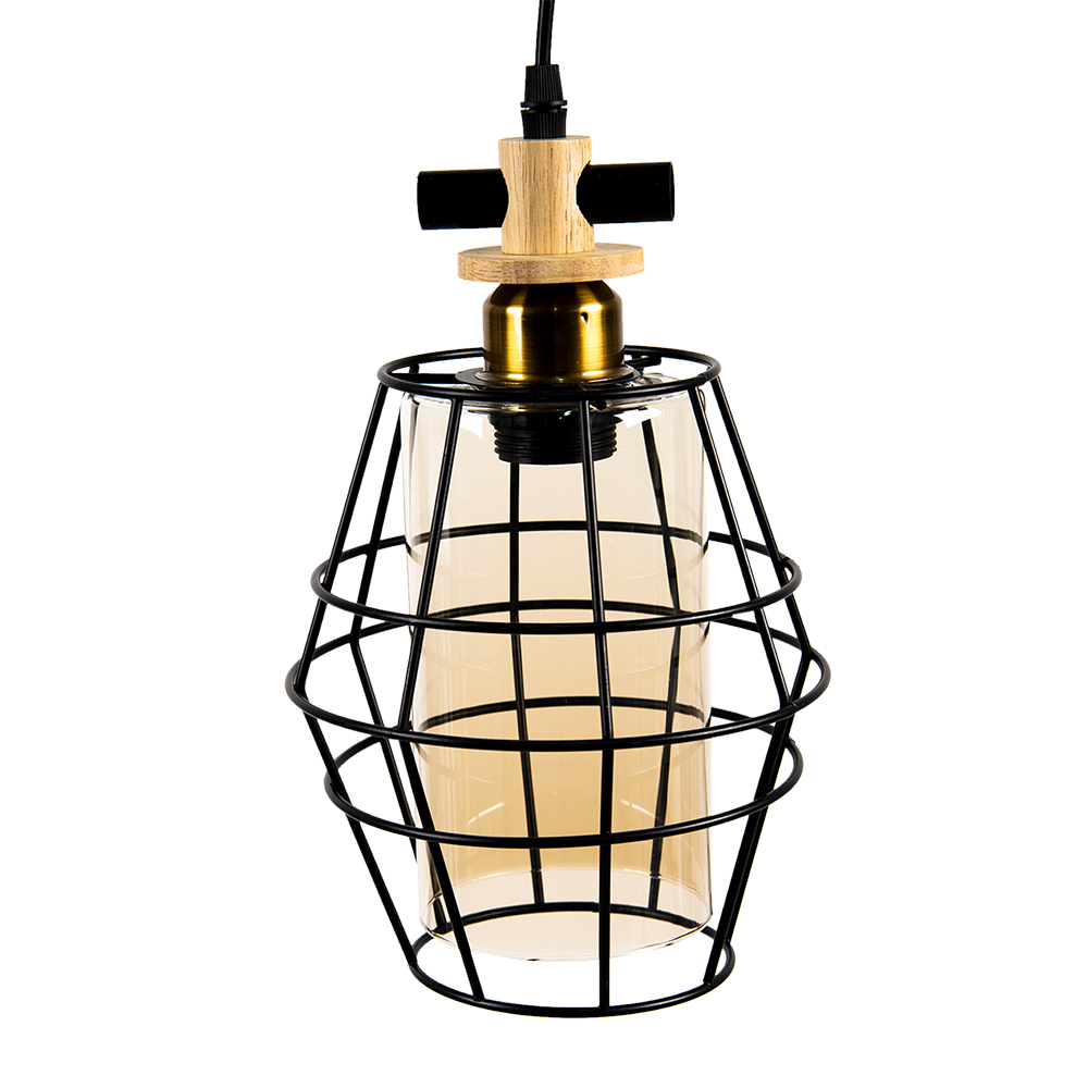 Clayre & Eef   | Hanglamp Zwart 18x18x31 cm E27/max 1x40W | 6LMP755