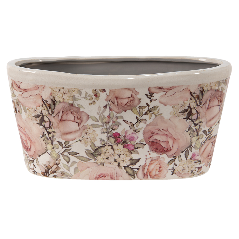 Clayre & Eef   | Bloempot Binnen Roze 27x13x14 cm | 6CE1411