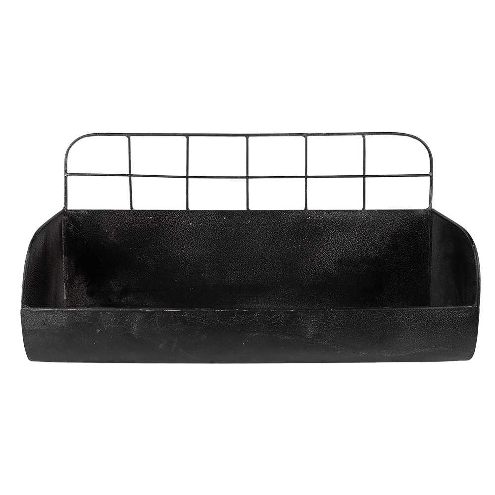 Clayre & Eef   | Wandrek Zwart 38x14x20 cm | 6Y4745