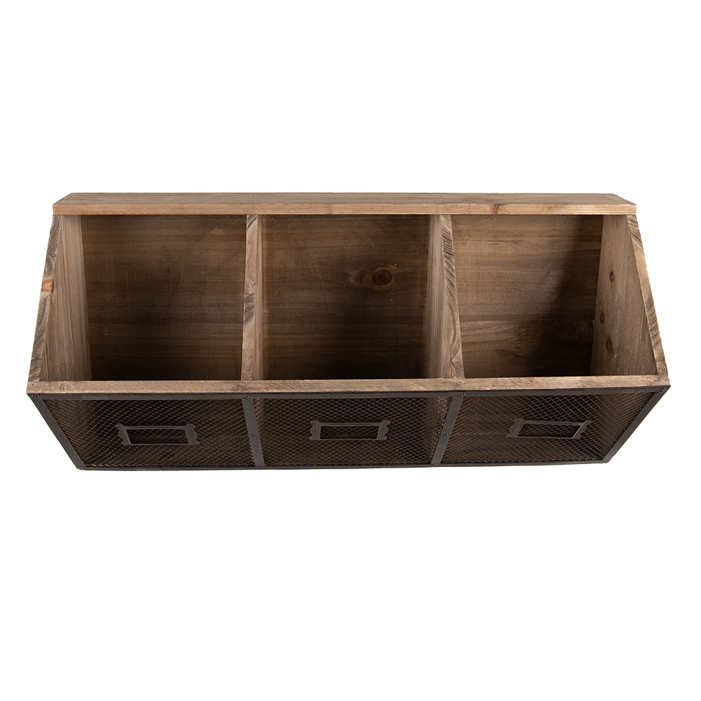 Clayre & Eef   | Wandrek Bruin 60x19x30 cm | 5H0638