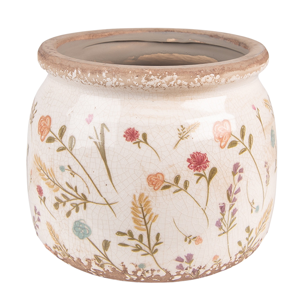 Clayre & Eef   | Bloempot Binnen Roze, Beige ø 15x13 cm | 6CE1551M