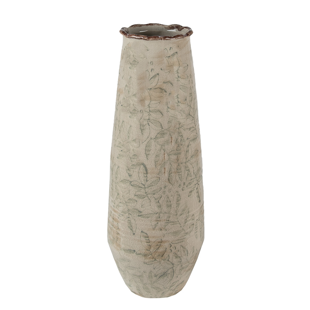 Clayre & Eef   | Decoratie Vaas Groen Beige ø 14x40 cm | 6CE1576L