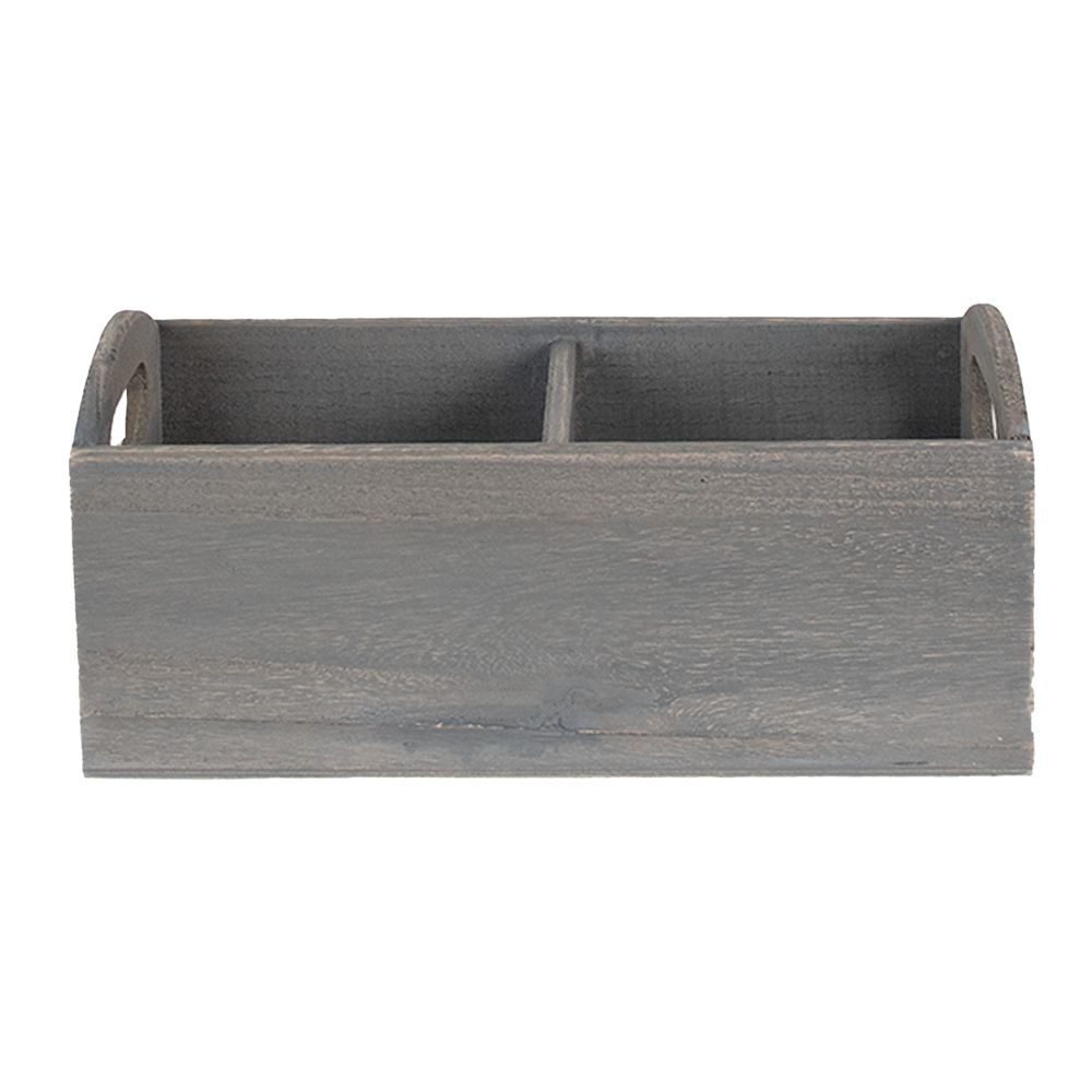 Clayre & Eef   | Brievenhouder Grijs 30x15x13 cm | 6H1997G