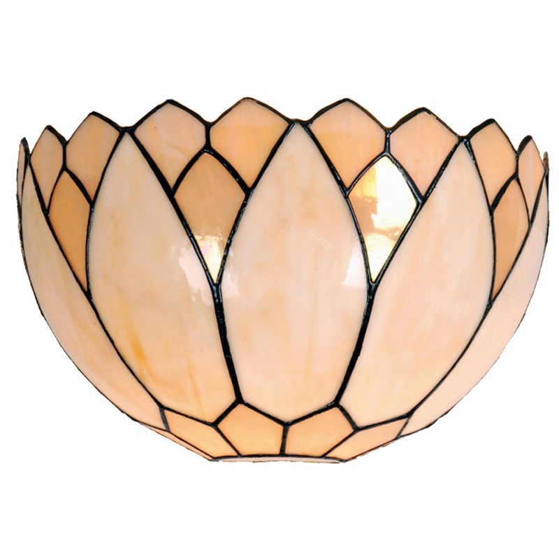 Clayre & Eef   | Wandlamp Tiffany Beige, Bruin 30x15x20 cm E14/max 1x40W | 5LL-9136