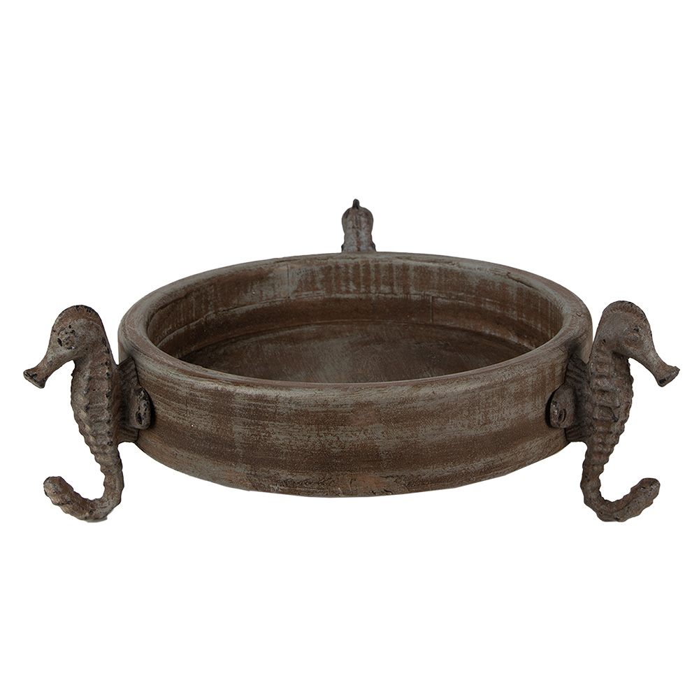 Clayre & Eef   | Decoratie schaal Bruin ø 33x13 cm | 6H2181