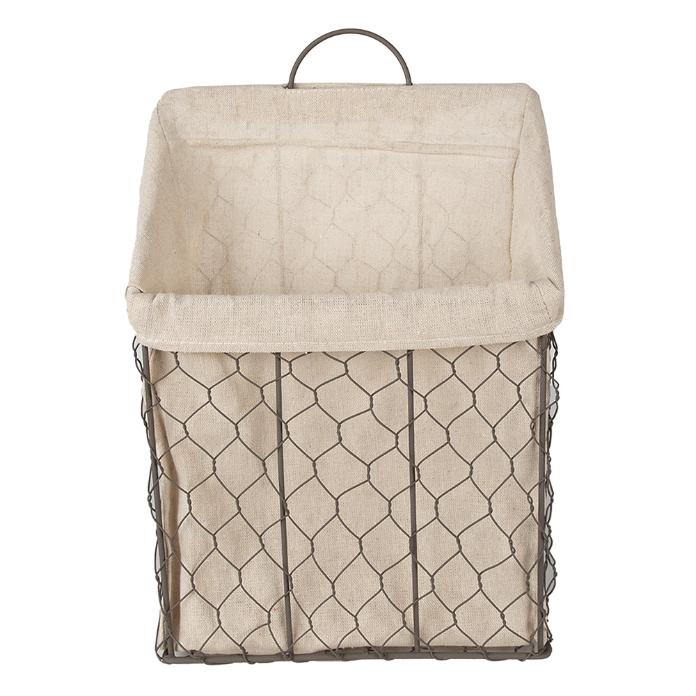 Clayre & Eef   | Opbergmand Bruin Beige 23x9x21/37 cm | 6Y5253