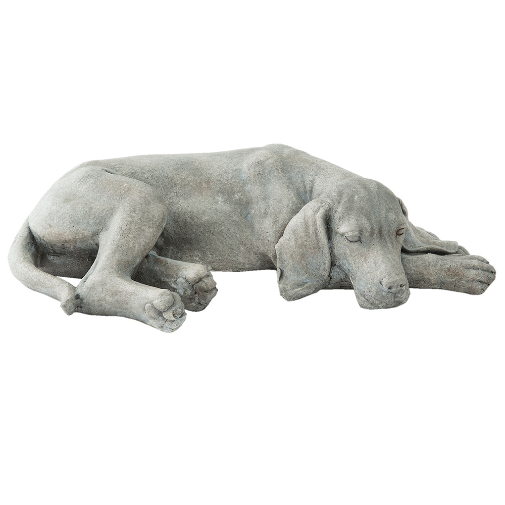 Clayre & Eef   | Decoratie Beeld Hond Grijs 58x35x15 cm | 6PR1144