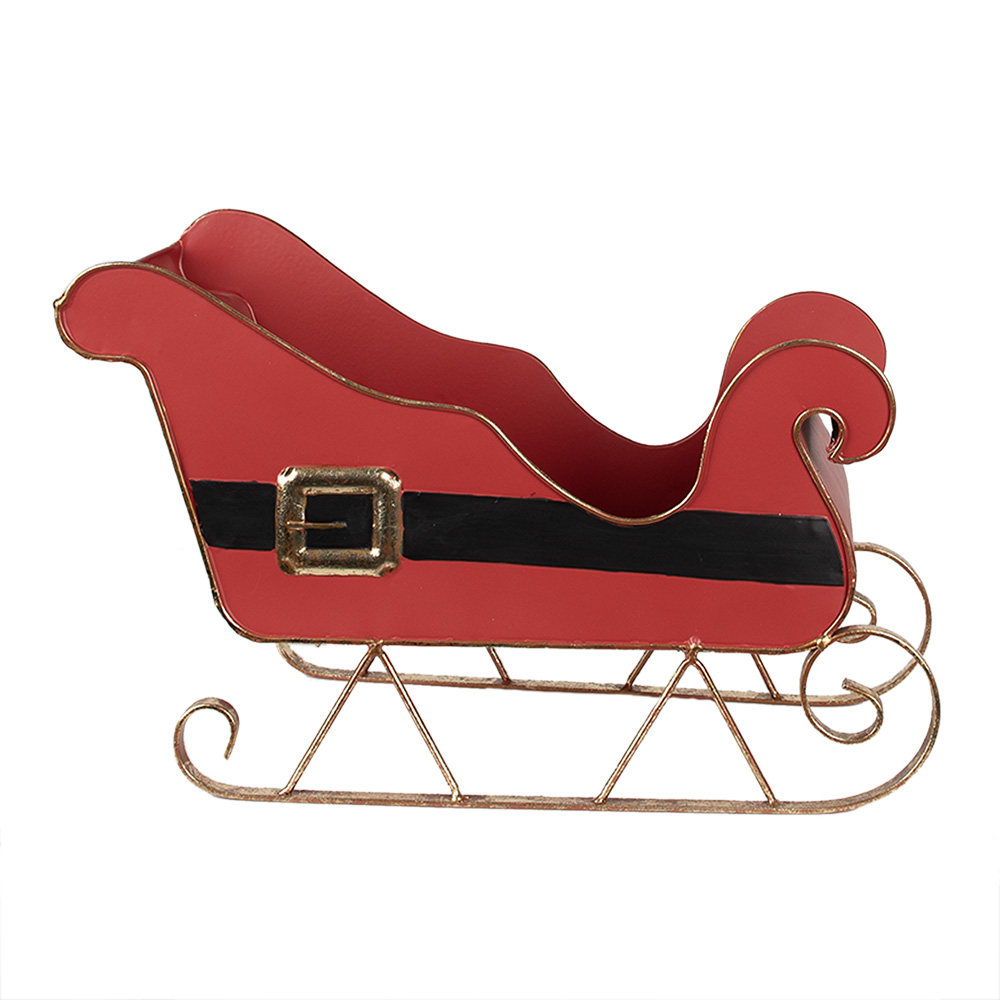 Clayre & Eef   | Kerstdecoratie Rood, Goudkleurig 45x21x28 cm | 6Y5473