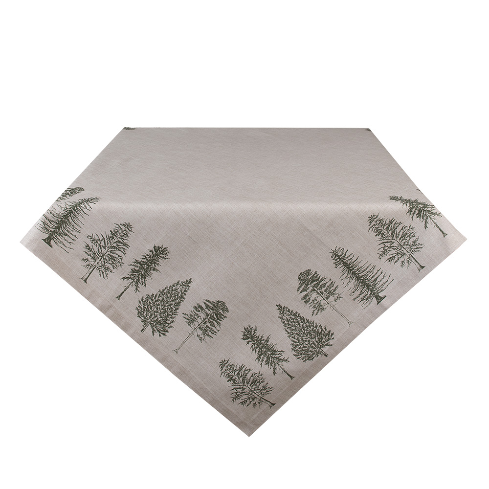 Clayre & Eef   | Tafelkleed Kerst Beige Groen 130x180 cm | NPT03