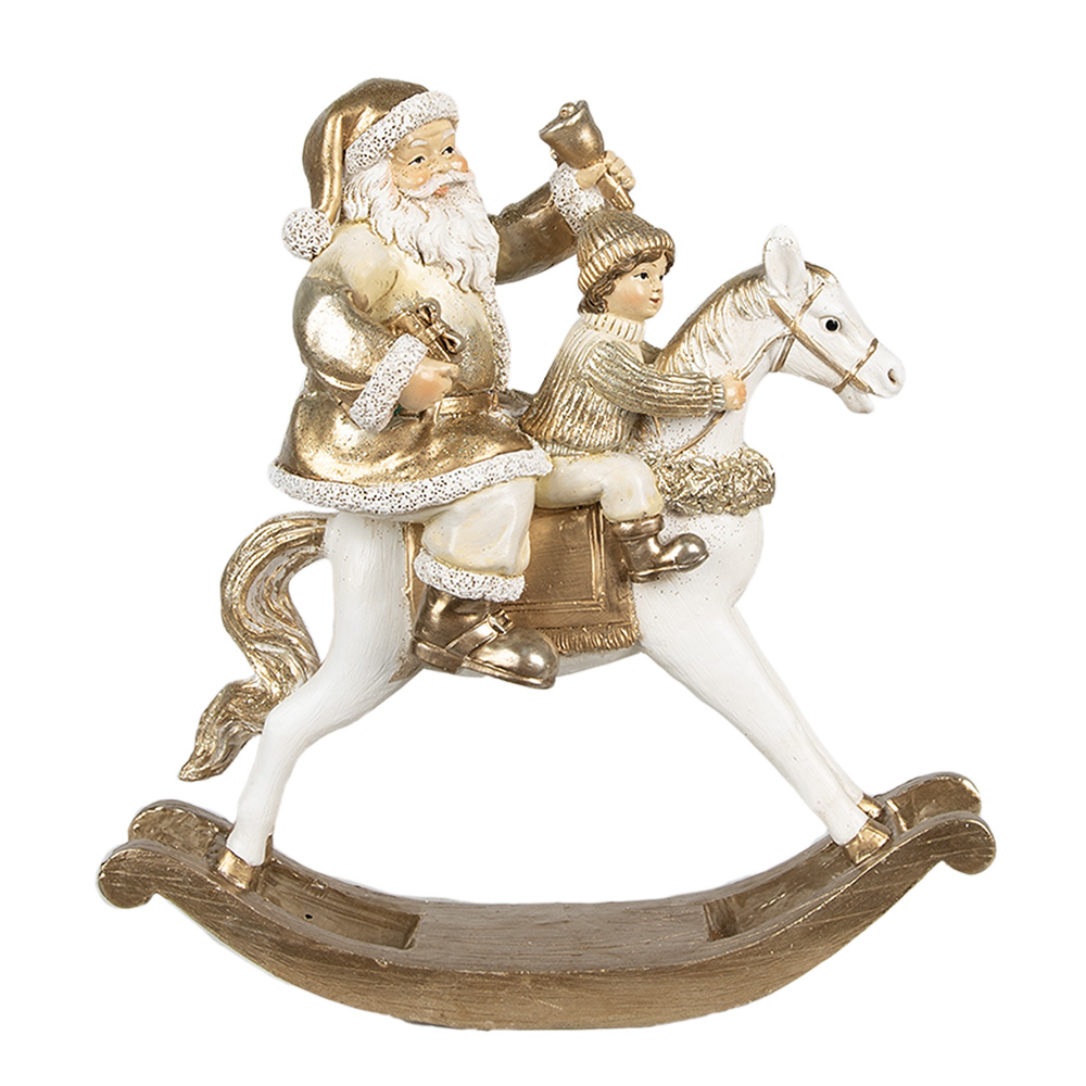 Clayre & Eef   | Kerstdecoratie Beeld Kerstman Goudkleurig 21x8x21 cm | 6PR3938