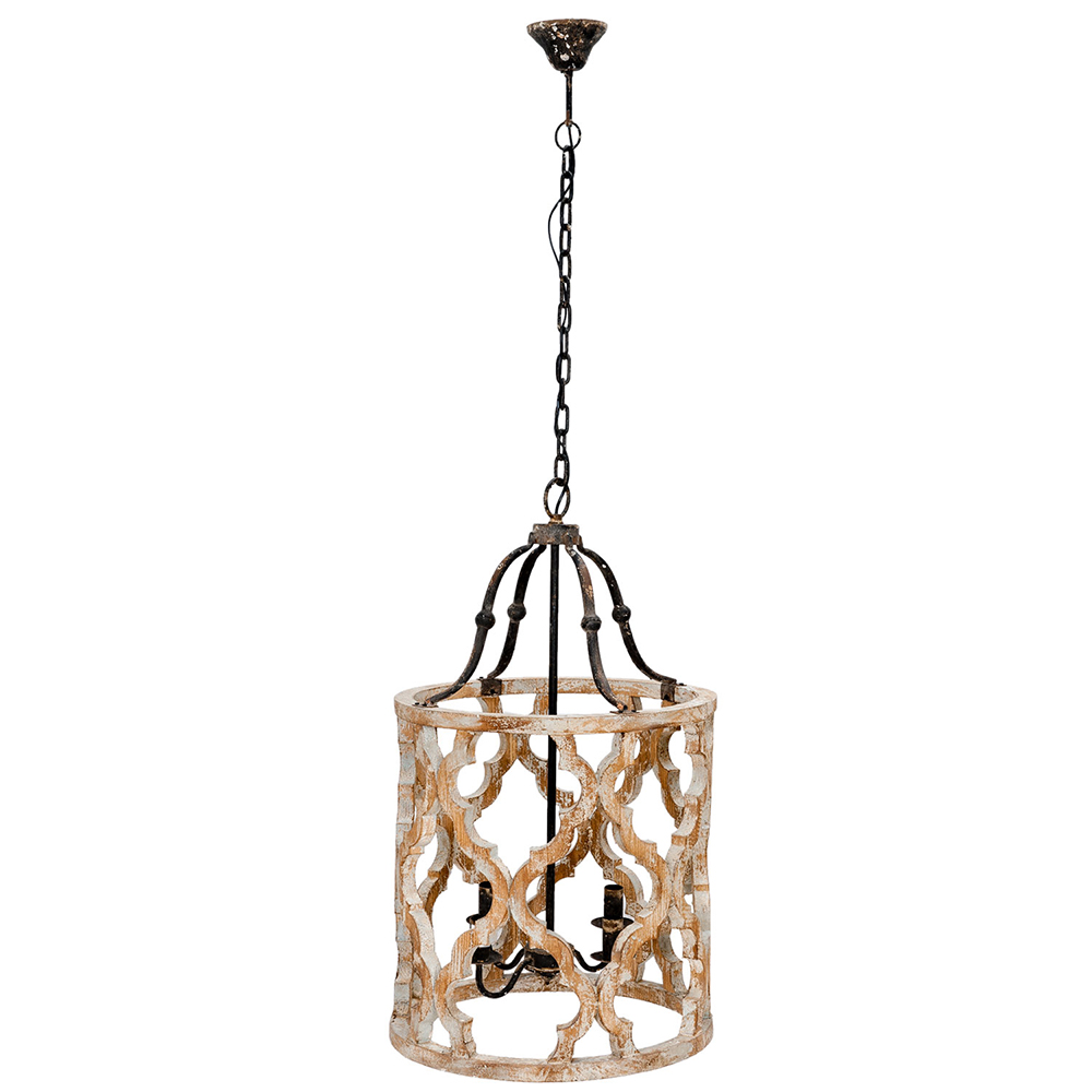 Clayre & Eef   | Hanglamp Grijs ø 48x85 cm E14/max 4x25W | 5LMP194