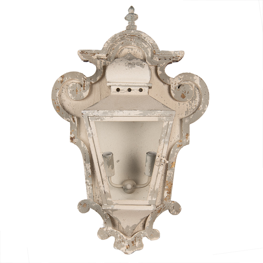 Clayre & Eef   | Wandlamp Beige Grijs Goudkleurig 43x16x68 cm E14/max 2x25W | 5LMP363