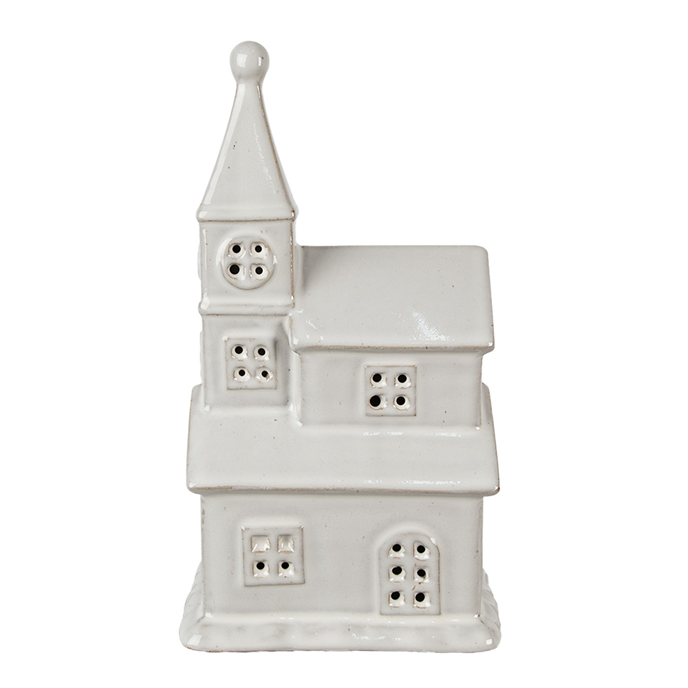 Clayre & Eef   | Decoratie Kerk met LED Beige 13x9x23 cm | 6CE1590