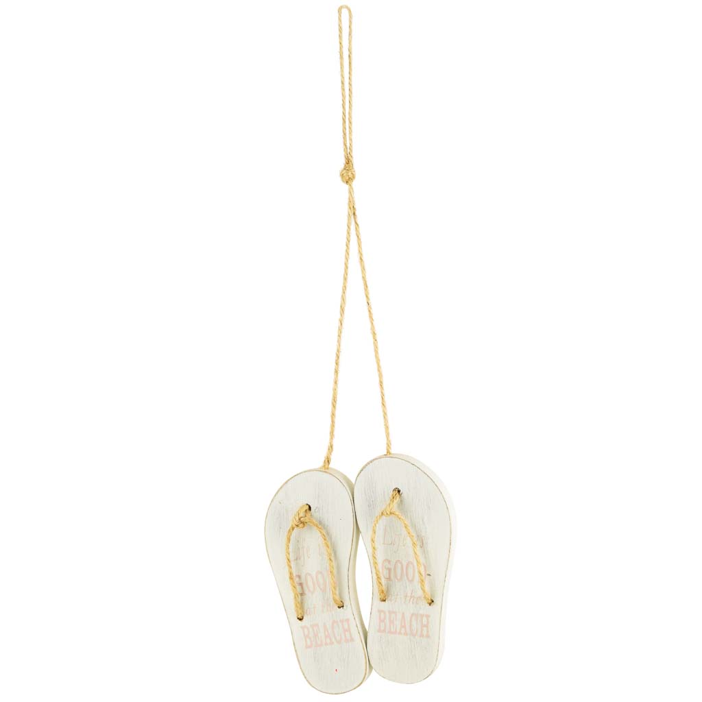 Dekoratief | Hanger slippers hout, 37x11cm | A190359