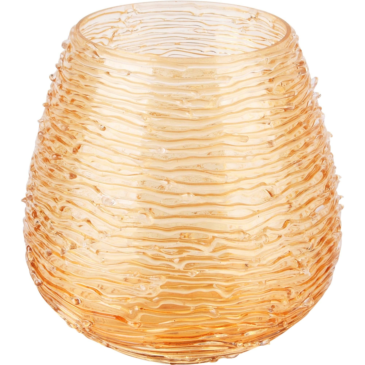 Dekoratief | Theelichthouder 'Gold Slopes', glas, 13x13x13cm | A228372