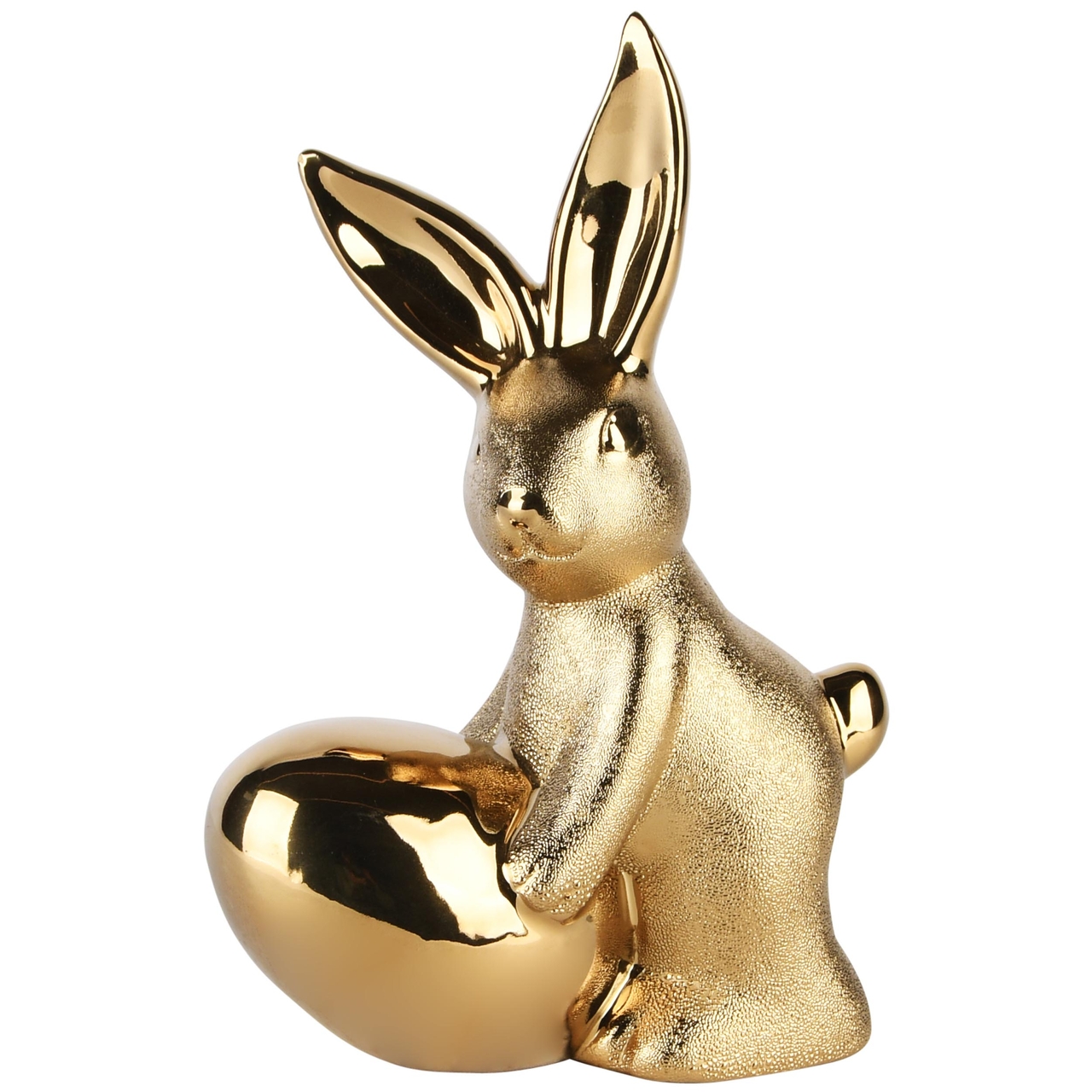 Dekoratief | Bunny m/ei, goud, porselein, 11x7x16cm | A230571