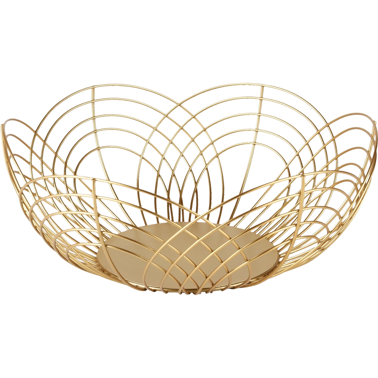 Dekoratief | Mand rond, goud, metaal, 30x30x12cm | A235027