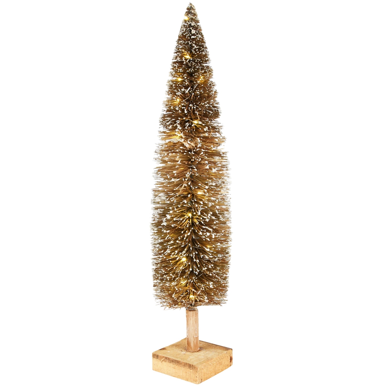 Dekoratief | Deco boompje op voet, goud, hout/pvc, LED, 15x15x68cm | A235169