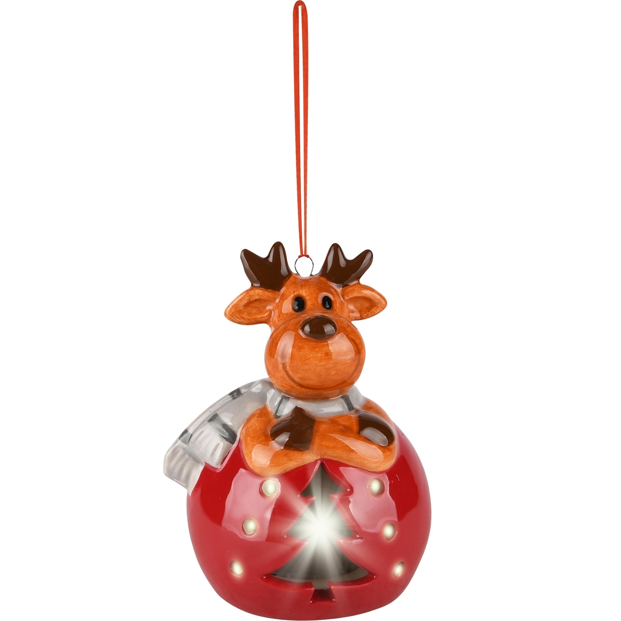 Dekoratief | Hanger Rudolf, rood, LED, dolomiet, 7x6x9cm | A235606