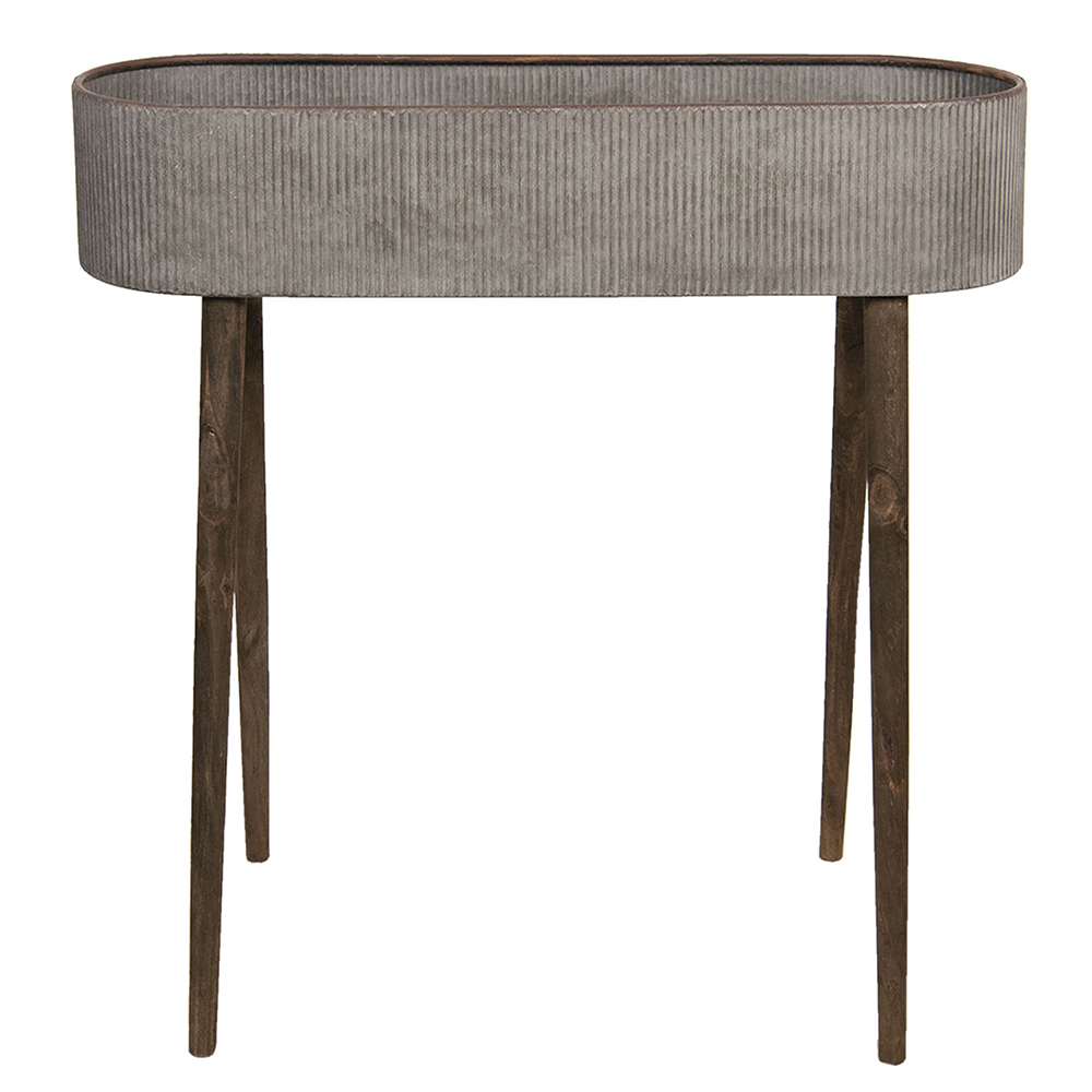 Clayre & Eef   | Plantenstandaard Binnen Grijs 66x25x77 cm | 50400