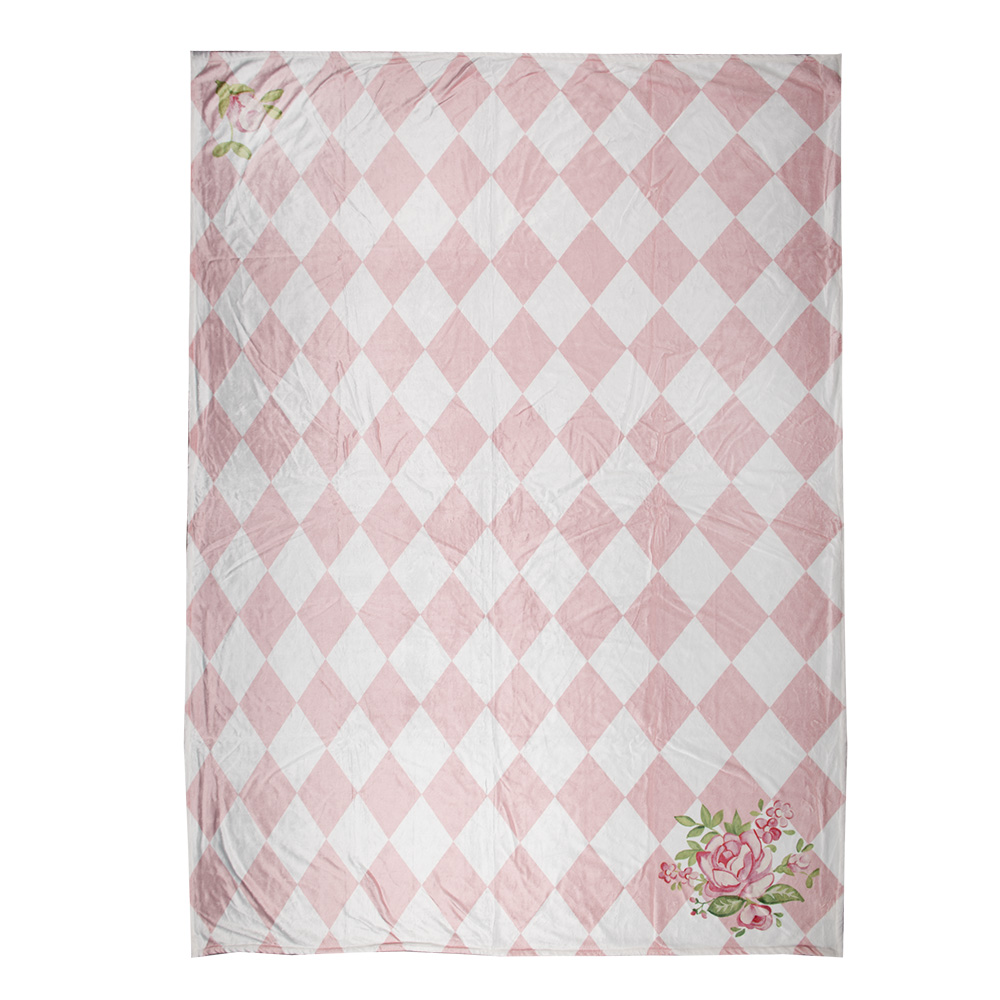 Clayre & Eef   | Plaid Roze Wit 130x170 cm | SWR60