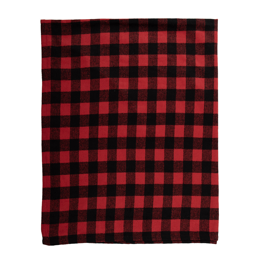 Clayre & Eef   | Plaid Rood, Zwart 130x170 cm | KT060.145