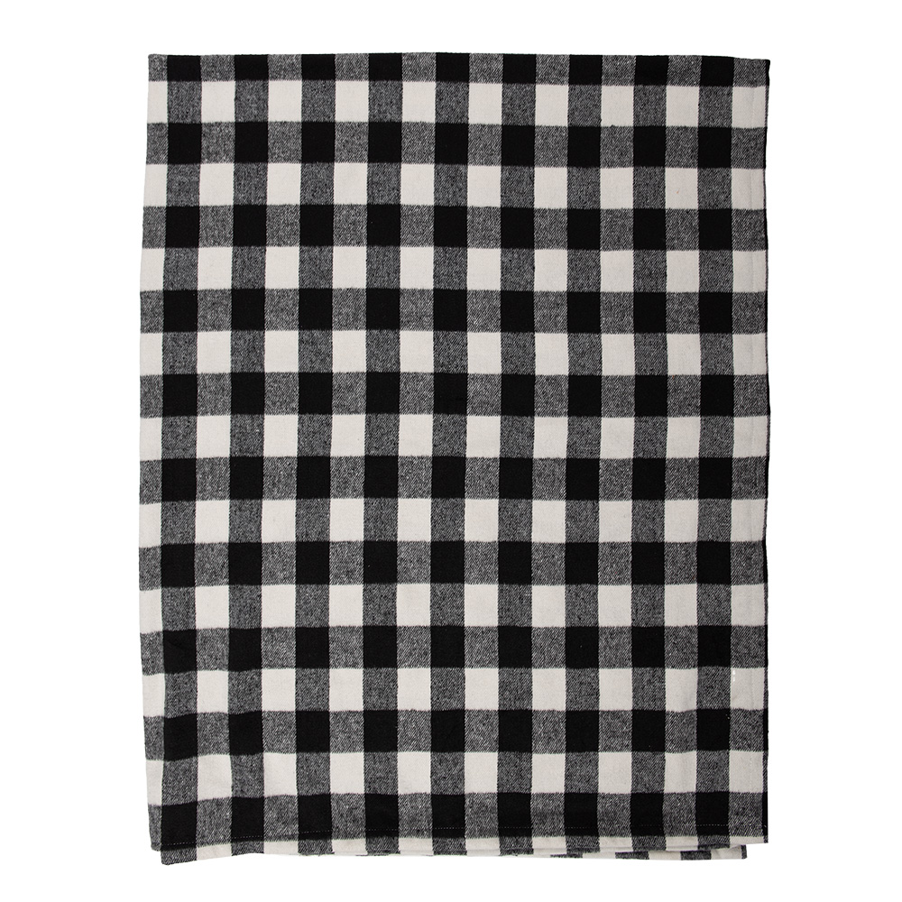 Clayre & Eef   | Plaid Zwart, Wit 130x170 cm | KT060.146