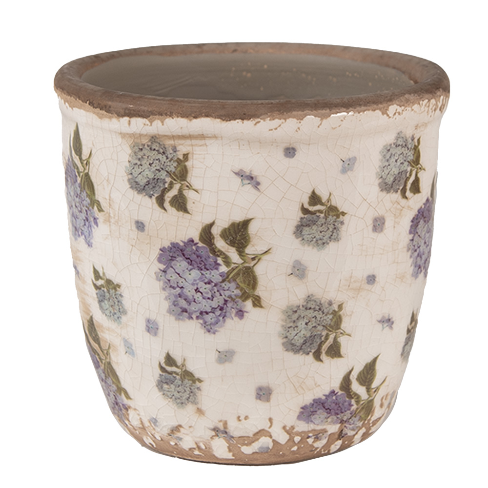 Clayre & Eef   | Bloempot Binnen Beige Blauw ø 11x10 cm | 6CE1638XS