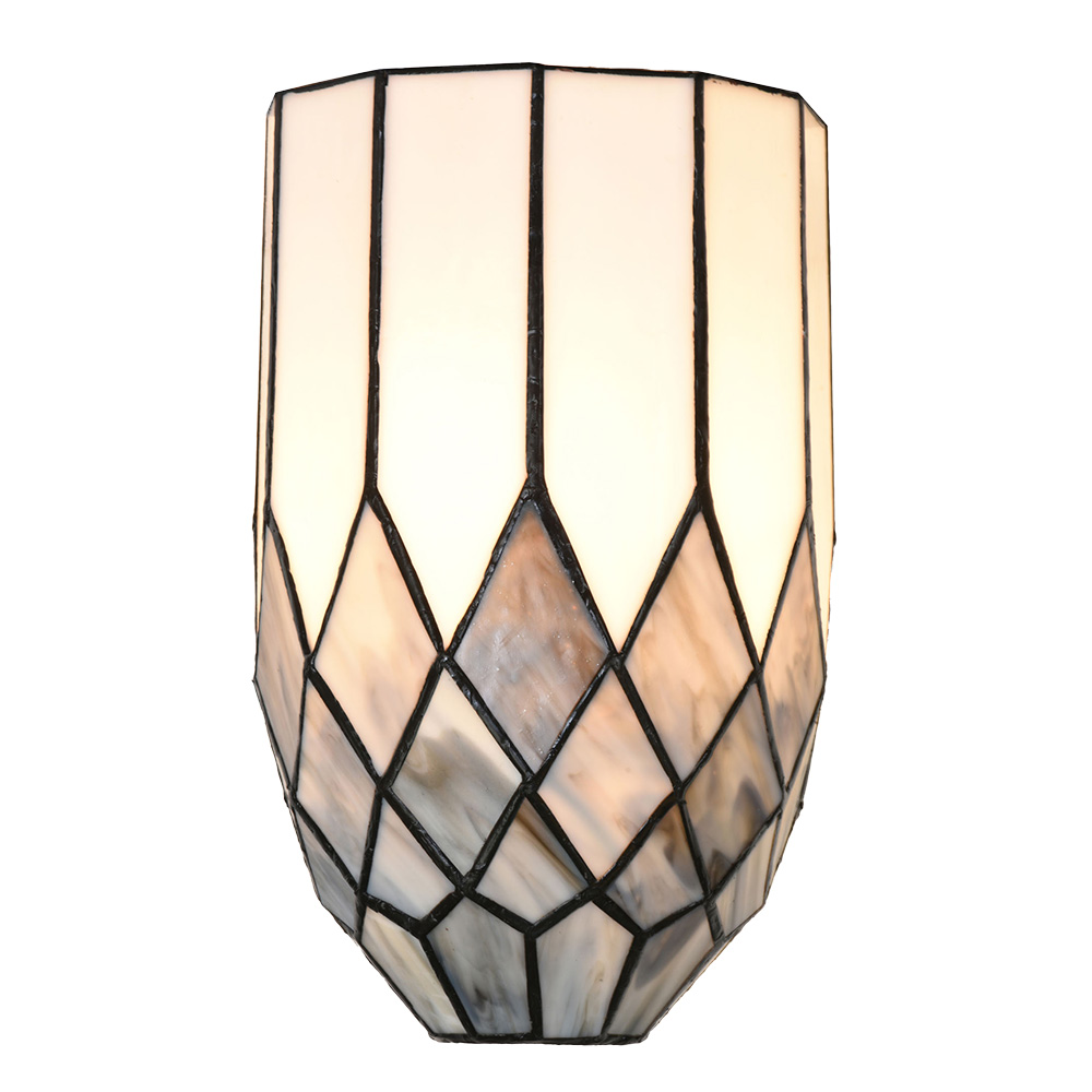 Clayre & Eef   | Wandlamp Tiffany Grijs 18x15x27 cm E14/max 1x25W | 5LL-6333