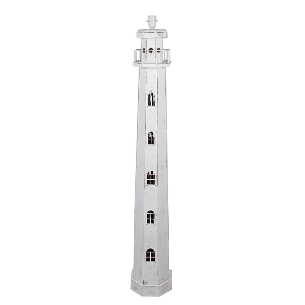 Clayre & Eef   | Vloerlamp Vuurtoren Wit 23x23x140 cm E27/max 1x60W | 5LMP278W