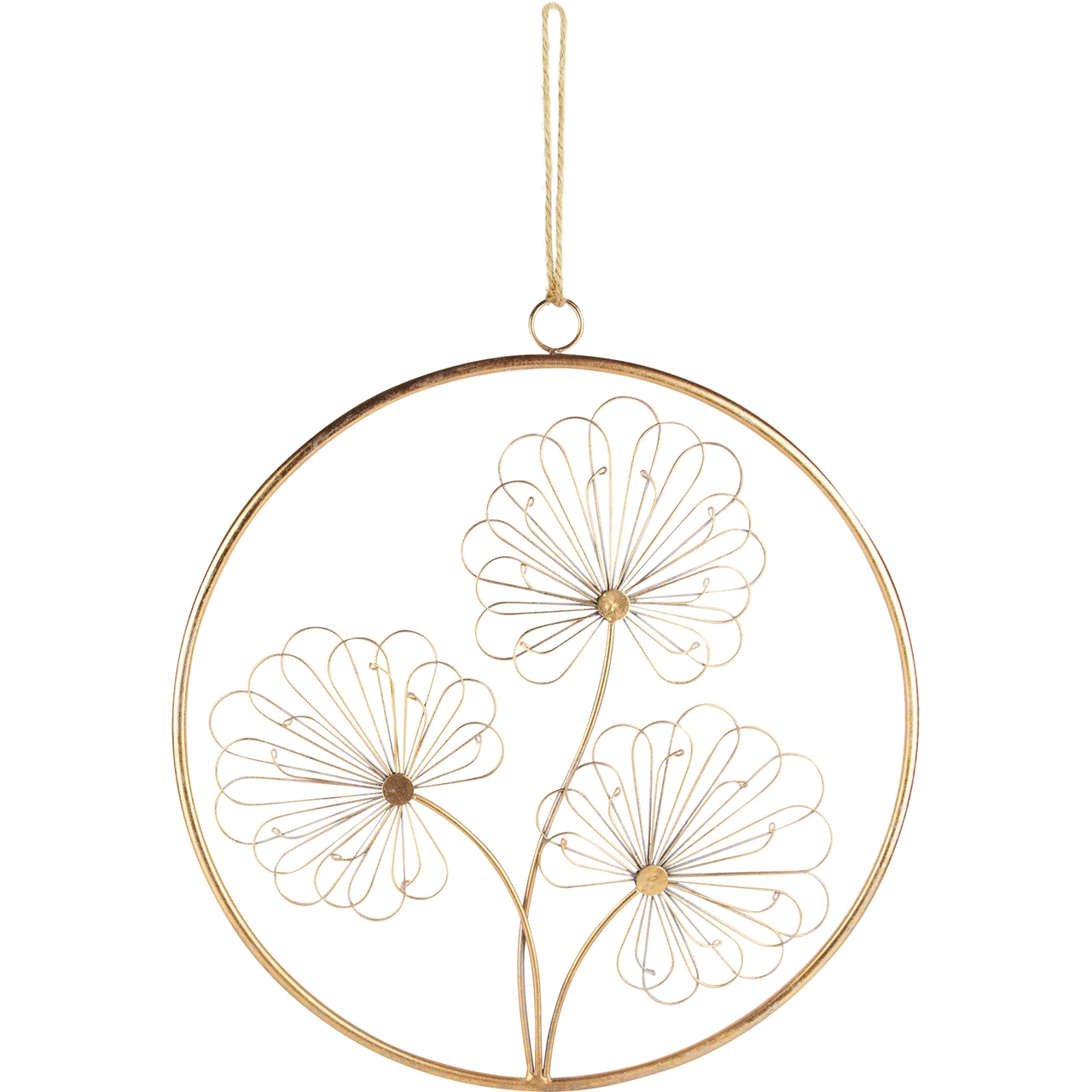 Dekoratief | Hanger wanddeco 'Dandelion', goud, metaal, 46x1x49cm | A240983