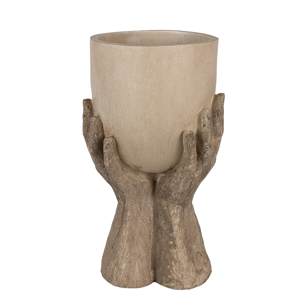 Clayre & Eef   | Bloempot Binnen Beige 22x19x37 cm | 6PR5061