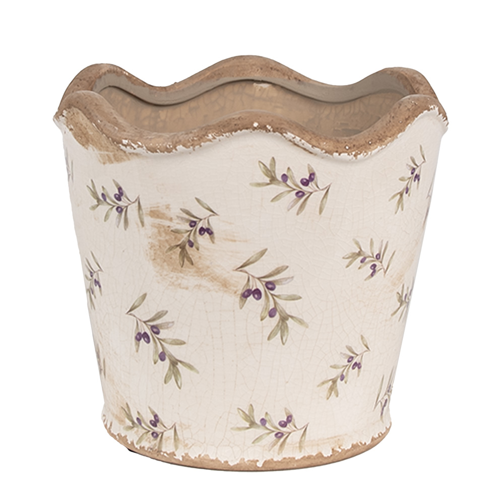 Clayre & Eef   | Bloempot Binnen Beige ø 16x15 cm | 6CE1672M