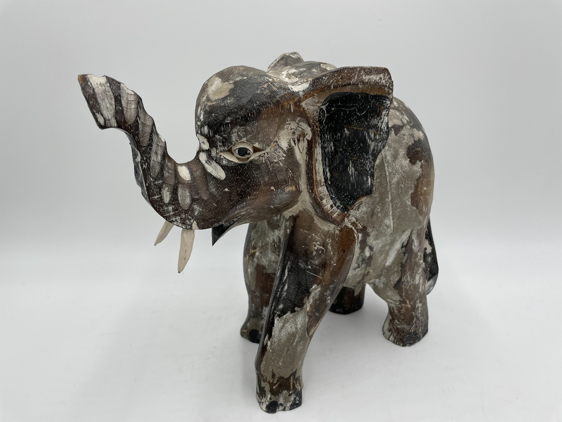 Decoratie beeld Olifant hout vintage zwart bruin 25 x 24 cm | 740711 | Meraki Shop | Stoer & Sober Landelijke Woonstijl