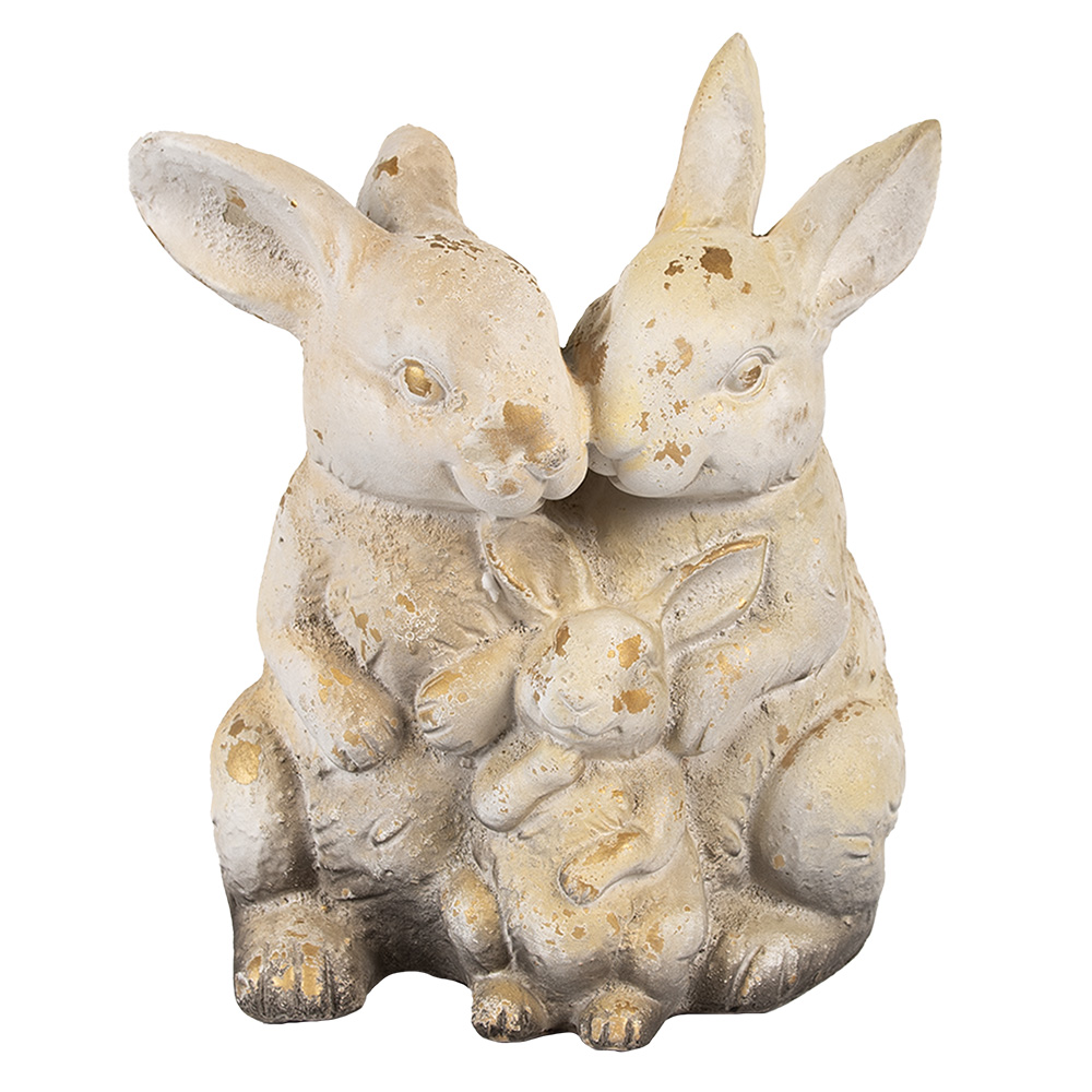 Clayre & Eef   | Decoratie Beeld Konijnen Bruin 26x18x33 cm | 6MG0033