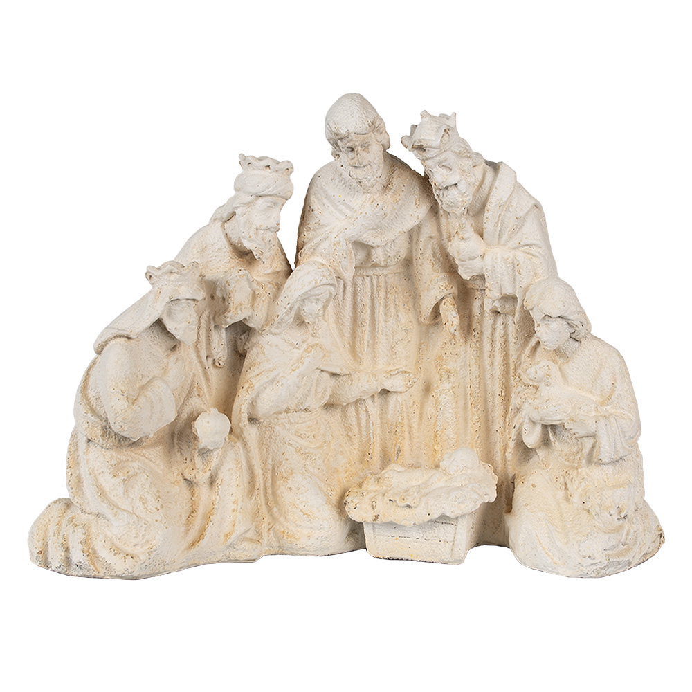 Clayre & Eef   | Kerstdecoratie Beeld Kerstgroep Beige 42x19x32 cm | 6MG0101