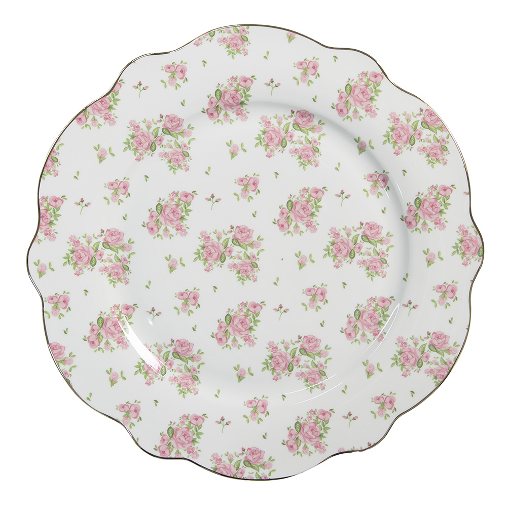 Clayre & Eef   | Servies Dinerbord Roze ø 27x2 cm | SWRFP