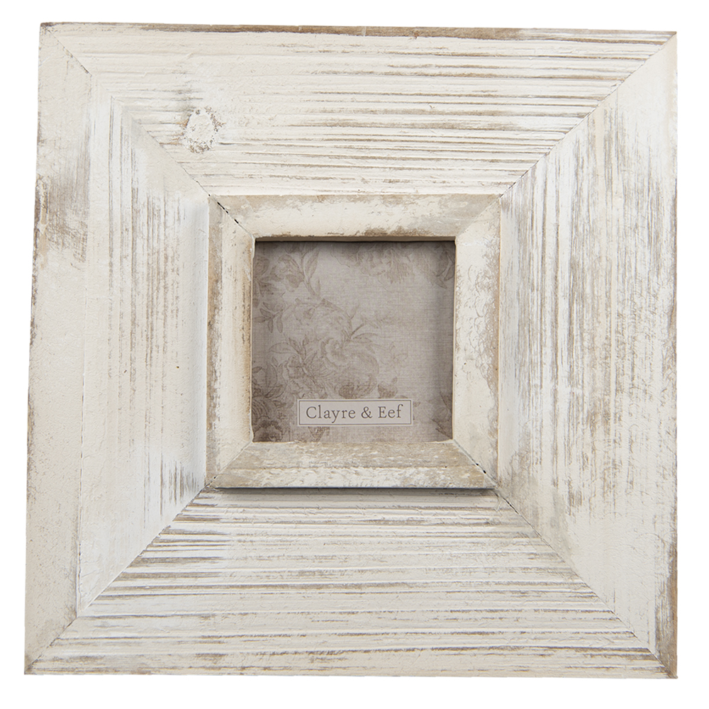 Clayre & Eef   | Fotolijst Wit 25x2x25 cm / 9x9 cm | 2F0846