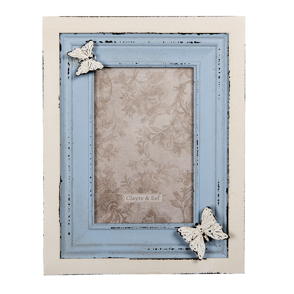 Clayre & Eef   | Fotolijst Blauw 18x3x23 cm / 10x15 cm | 2F0885