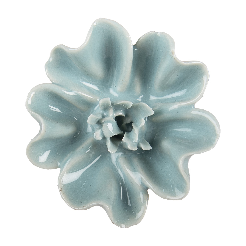 Clayre & Eef   | Deurknop Blauw Bruin ø 5x3 cm | 62352